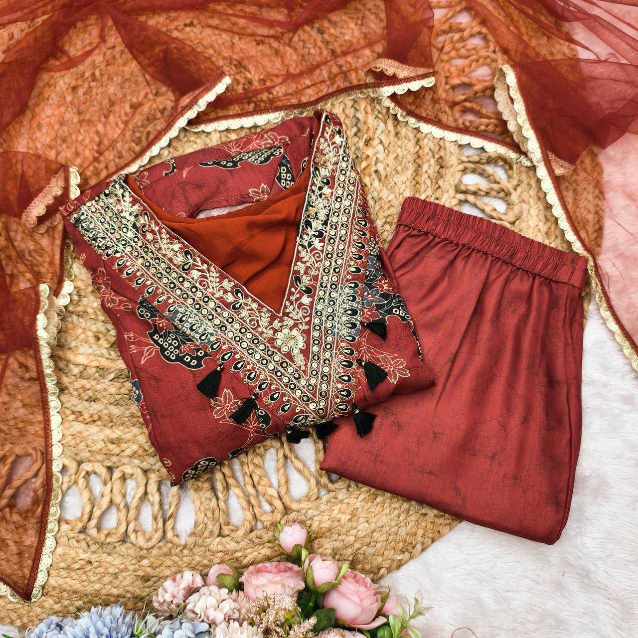 Ynf Satin KESH501 anarkali Suits & Dresses Wholesale Printed Suits Anarkali Suits Red Salwar Suit Manufacturer- Kapda Export