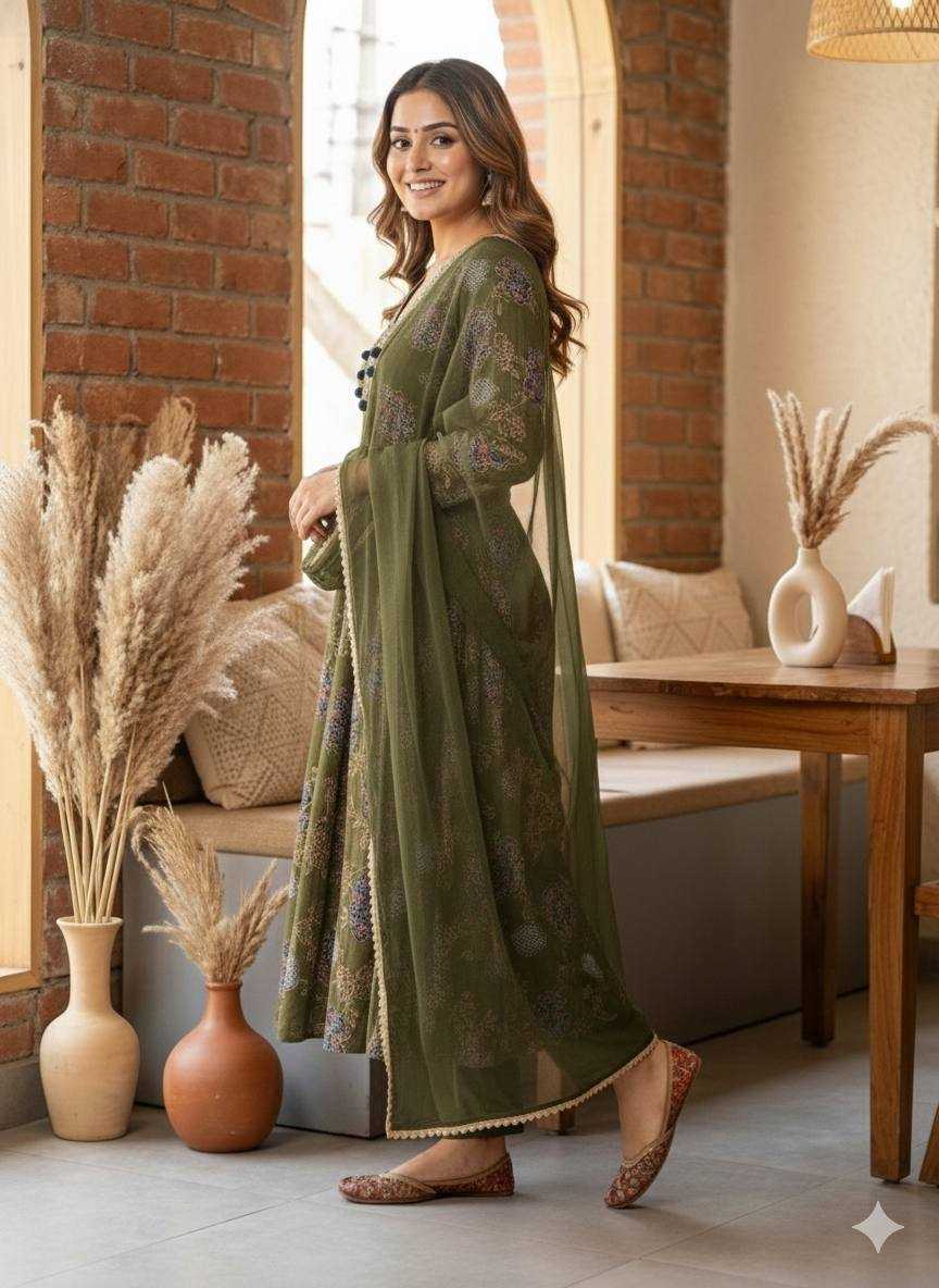 Ynf Satin KESH501 anarkali Suits & Dresses Wholesale Printed Suits Anarkali Suits Red Salwar Suit Manufacturer- Kapda Export