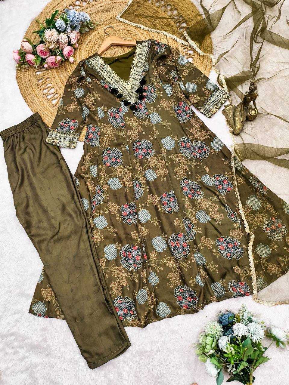 Ynf Satin KESH501 anarkali Suits & Dresses Wholesale Printed Suits Anarkali Suits Red Salwar Suit Manufacturer- Kapda Export