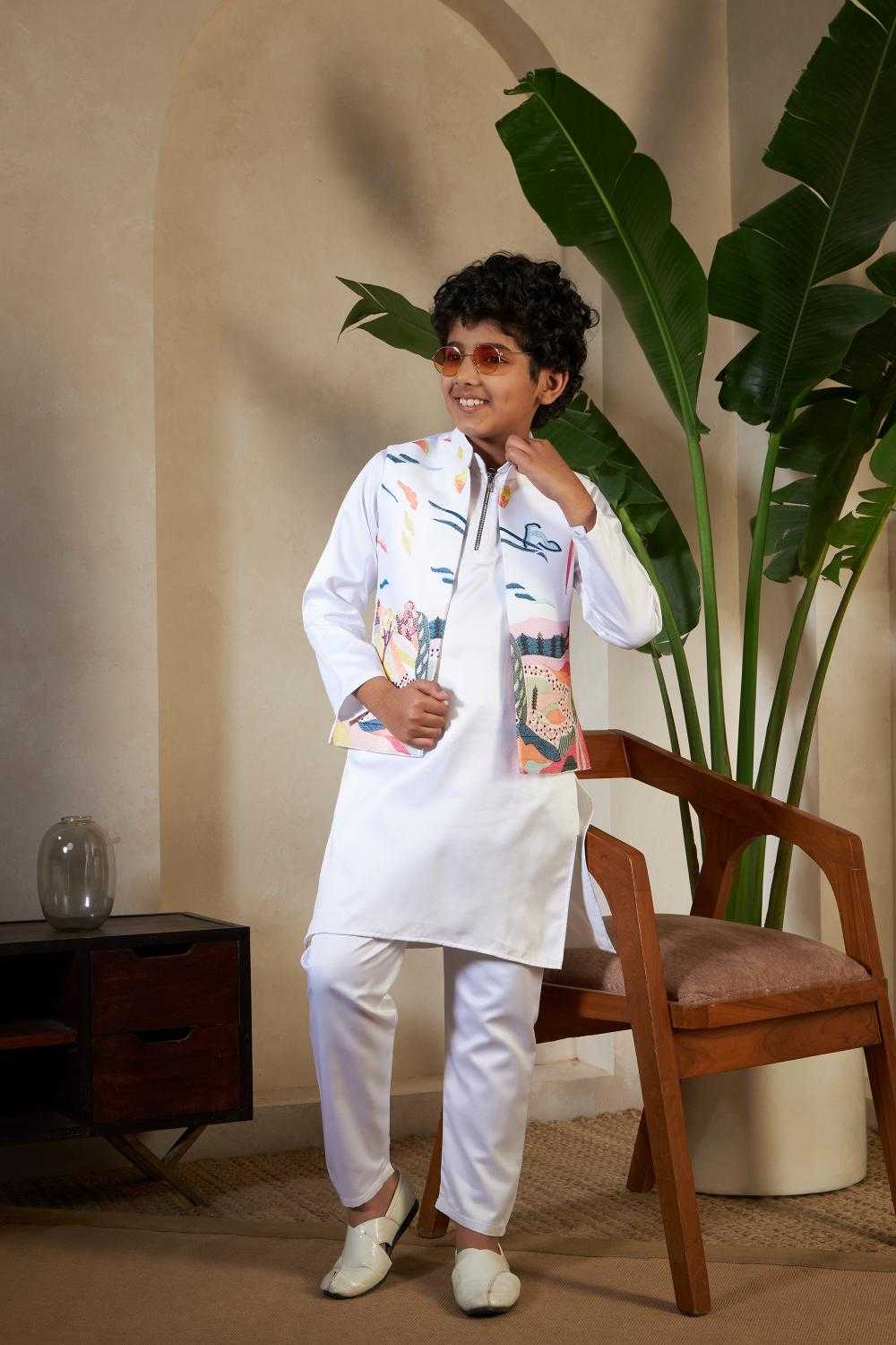Ynf Satin RIN202 91071 ETHNIC CARNIVAL Kids Wear Wholesale Boys Kurta Pyjama Kids Kurta Pajama Baby Boy Kurta Set Manufacturer- Kapda Export