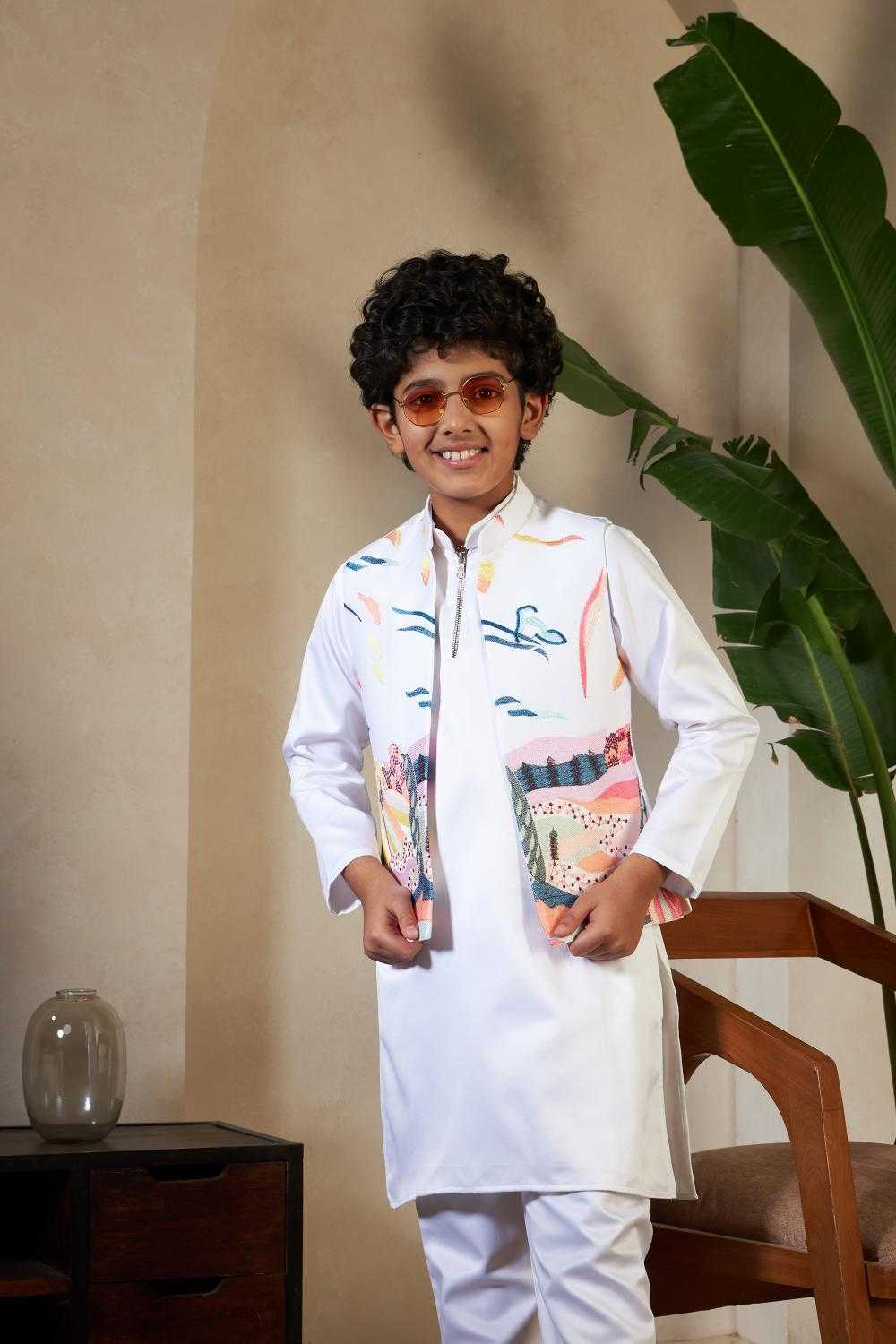 Ynf Satin RIN202 91071 ETHNIC CARNIVAL Kids Wear Wholesale Boys Kurta Pyjama Kids Kurta Pajama Baby Boy Kurta Set Manufacturer- Kapda Export