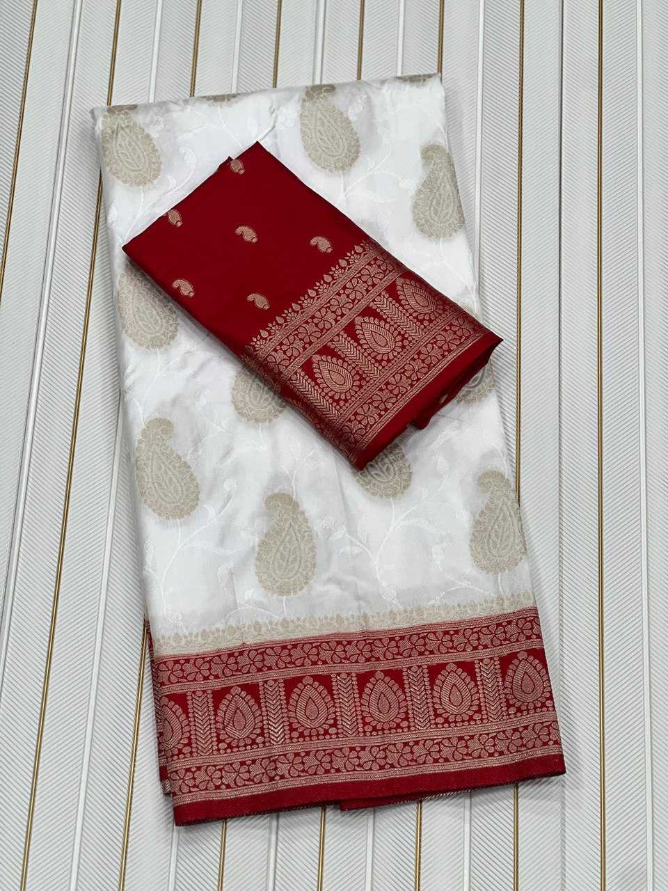 Ynf Satin Silk KESH699 Tanuja Silk Sarees Wholesale Designer Silk Sarees Silk Sarees For Weddings White Silk Sarees Manufacturer- Kapda Export