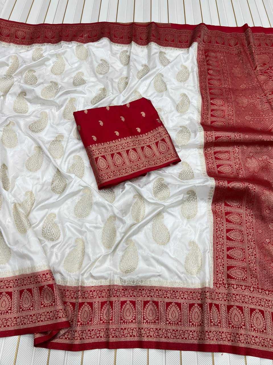 Ynf Satin Silk KESH699 Tanuja Silk Sarees Wholesale Designer Silk Sarees Silk Sarees For Weddings White Silk Sarees Manufacturer- Kapda Export