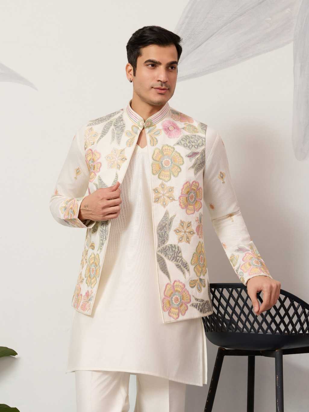 Ynf Satin Silk RIN202 SHUBHKALA VIRAASAT 21041 Mens Wear Wholesale Mens Kurta Pyjama Men Short Kurta Men Wedding kurta Manufacturer- Kapda Export