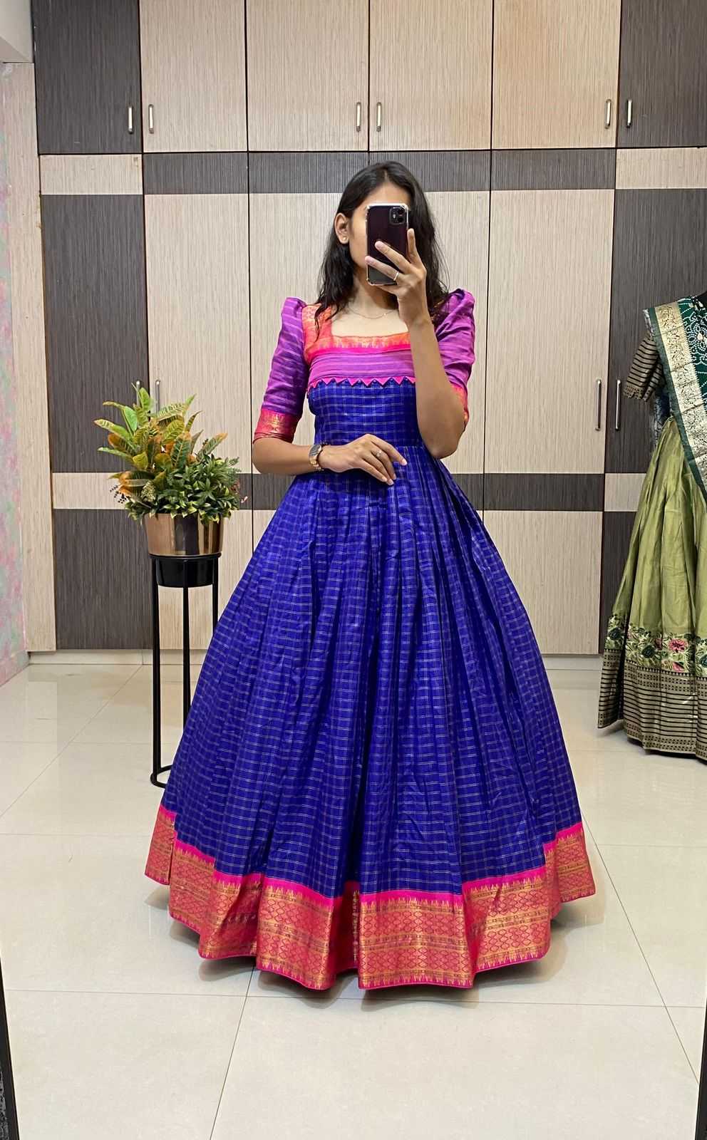 Ynf Silk Cotton RIN235 ONE Gowns Wholesale Evening Gowns Party Wear Gowns Designer Gowns Manufacturer- Kapda Export