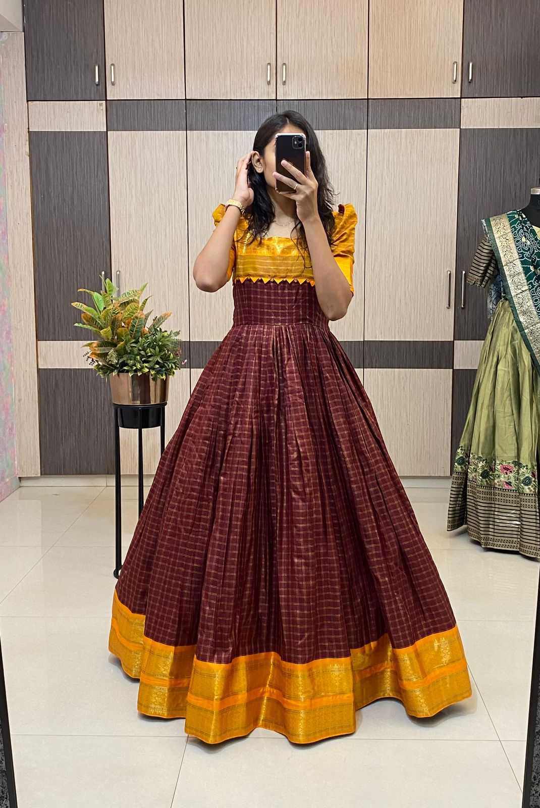 Ynf Silk Cotton RIN235 ONE Gowns Wholesale Fancy Gowns Party Gowns Long Gowns Manufacturer- Kapda Export