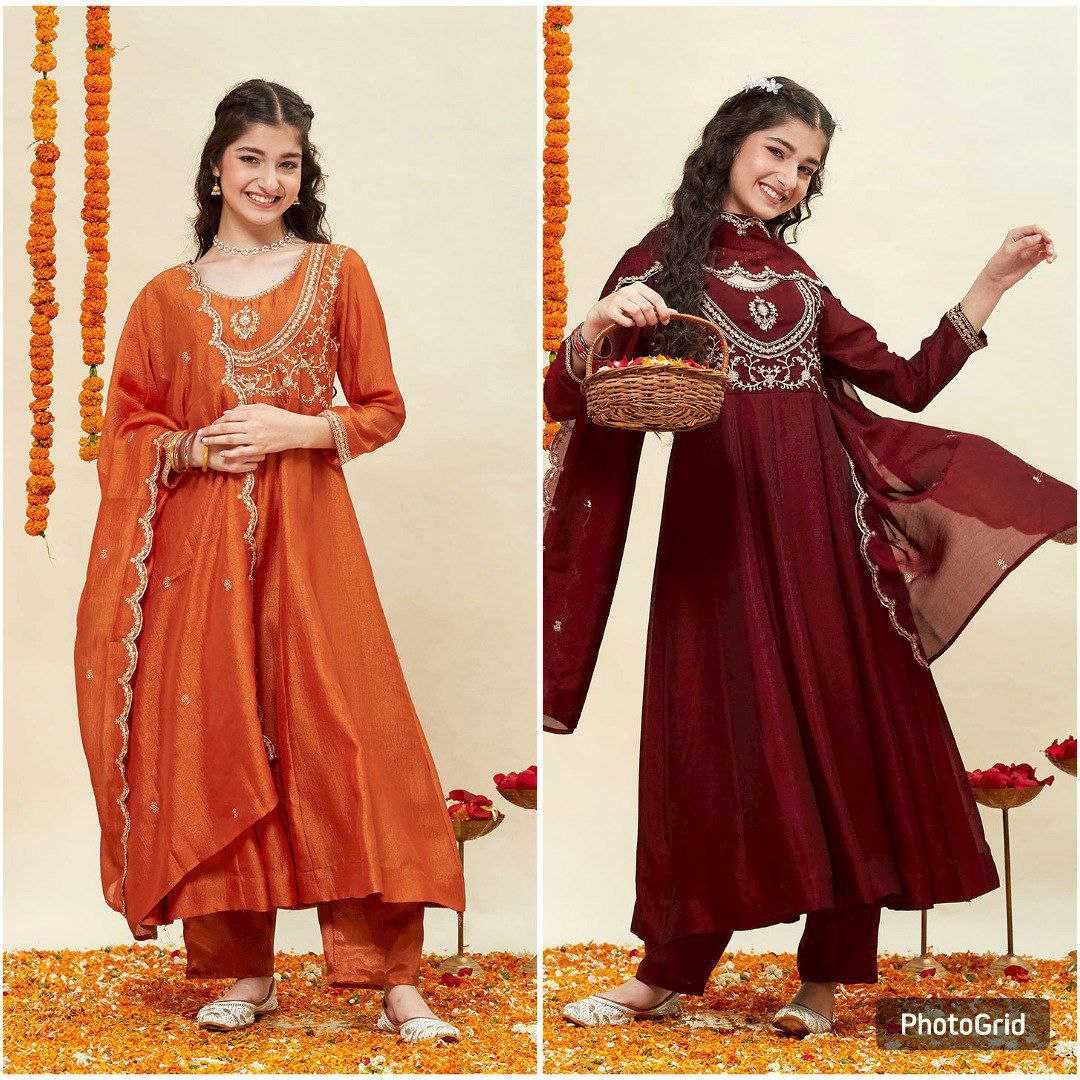 Ynf Silk KESH461 214 Kids Wear Festive Collections Wholesale Kids Anarkali Suits Kids Festive Wear Kids Silk Dress Manufacturer- Kapda Export
