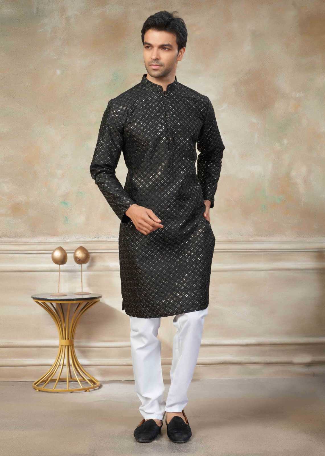 Ynf Silk KESH530 Outluk Vol 139 Mens Wear Wholesale Mens Kurta Pyjama Silk Kurta Designer Ethnic Set Manufacturer- Kapda Export