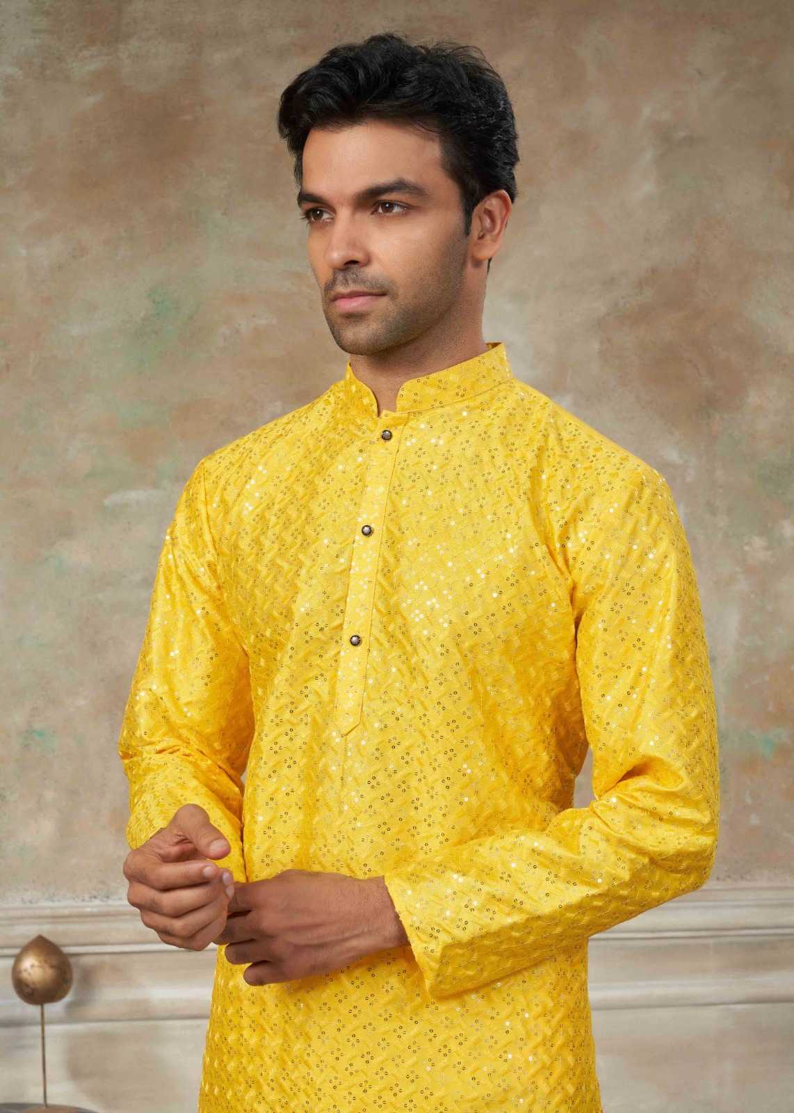 Ynf Silk KESH530 Outluk Vol 139 Mens Wear Wholesale Mens Kurta Pyjama Silk Kurta Designer Ethnic Set Manufacturer- Kapda Export