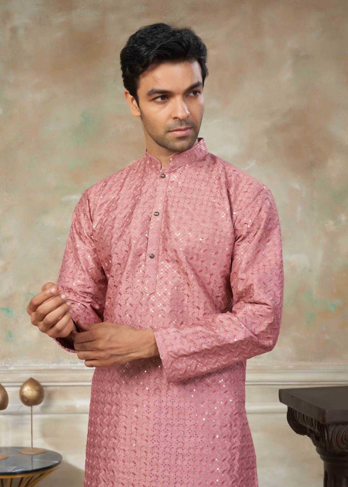 Ynf Silk KESH530 Outluk Vol 139 Mens Wear Wholesale Mens Kurta Pyjama Silk Kurta Designer Ethnic Set Manufacturer- Kapda Export