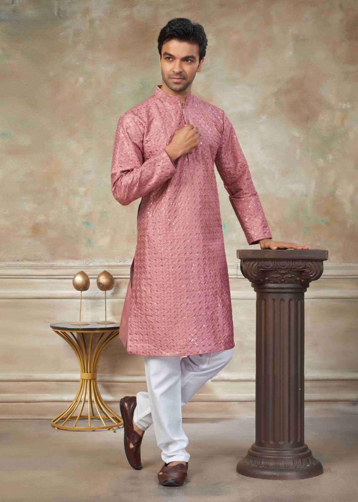 Ynf Silk KESH530 Outluk Vol 139 Mens Wear Wholesale Mens Kurta Pyjama Silk Kurta Designer Ethnic Set Manufacturer- Kapda Export