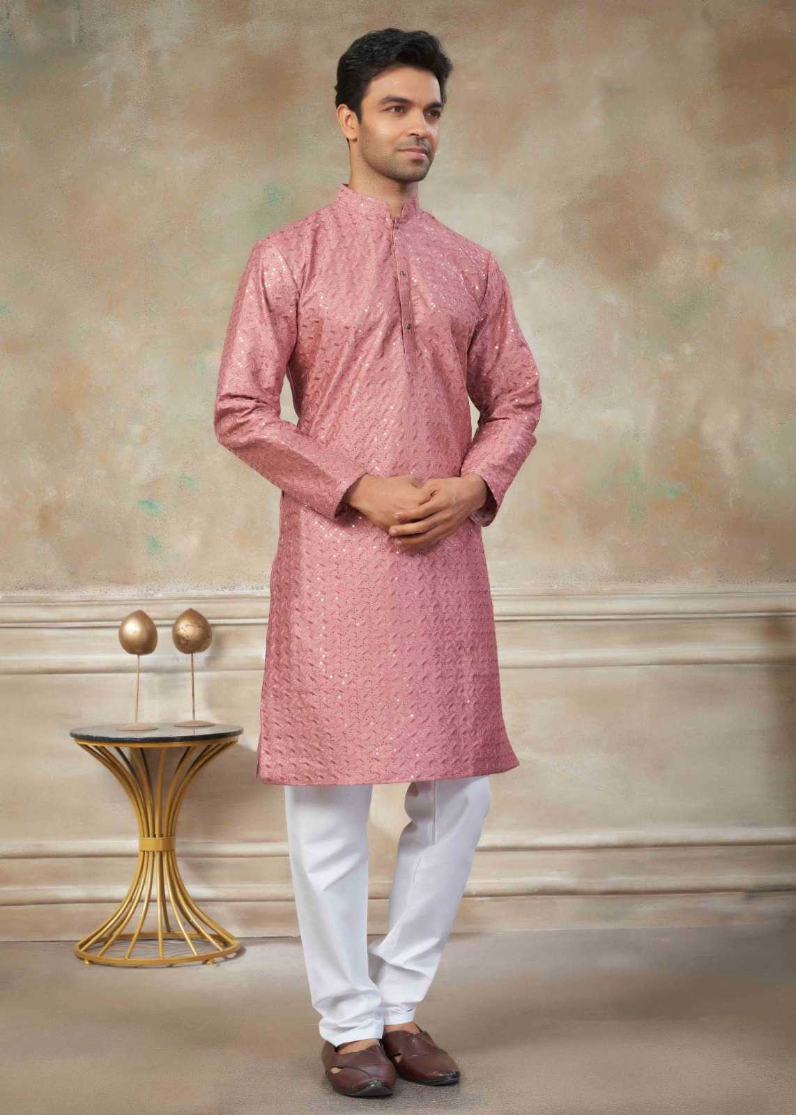 Ynf Silk KESH530 Outluk Vol 139 Mens Wear Wholesale Mens Kurta Pyjama Silk Kurta Designer Ethnic Set Manufacturer- Kapda Export