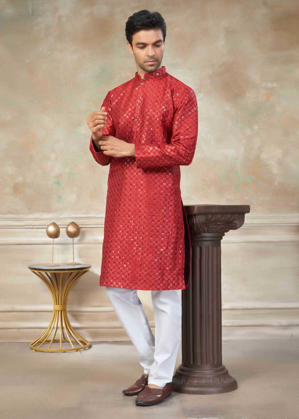 Ynf Silk KESH530 Outluk Vol 139 Mens Wear Wholesale Mens Kurta Pyjama Silk Kurta Designer Ethnic Set Manufacturer- Kapda Export