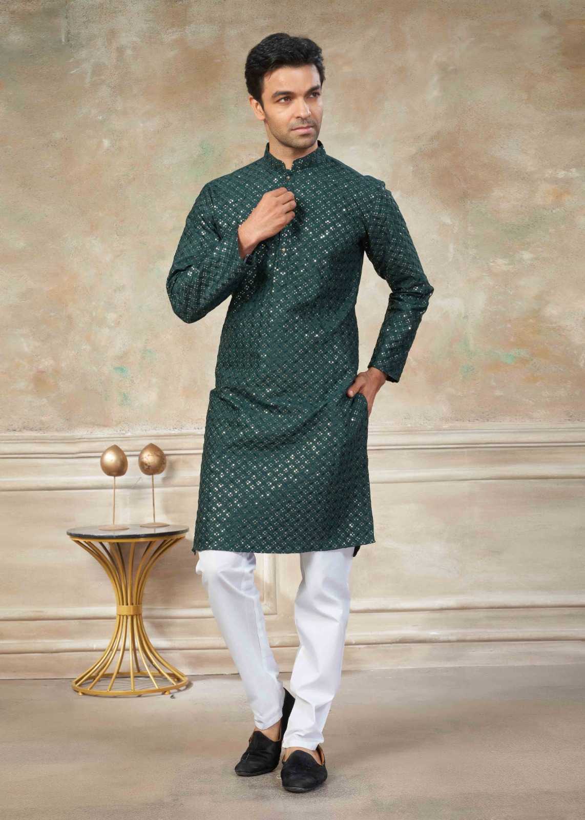 Ynf Silk KESH530 Outluk Vol 139 Mens Wear Wholesale Mens Kurta Pyjama Silk Kurta Designer Ethnic Set Manufacturer- Kapda Export