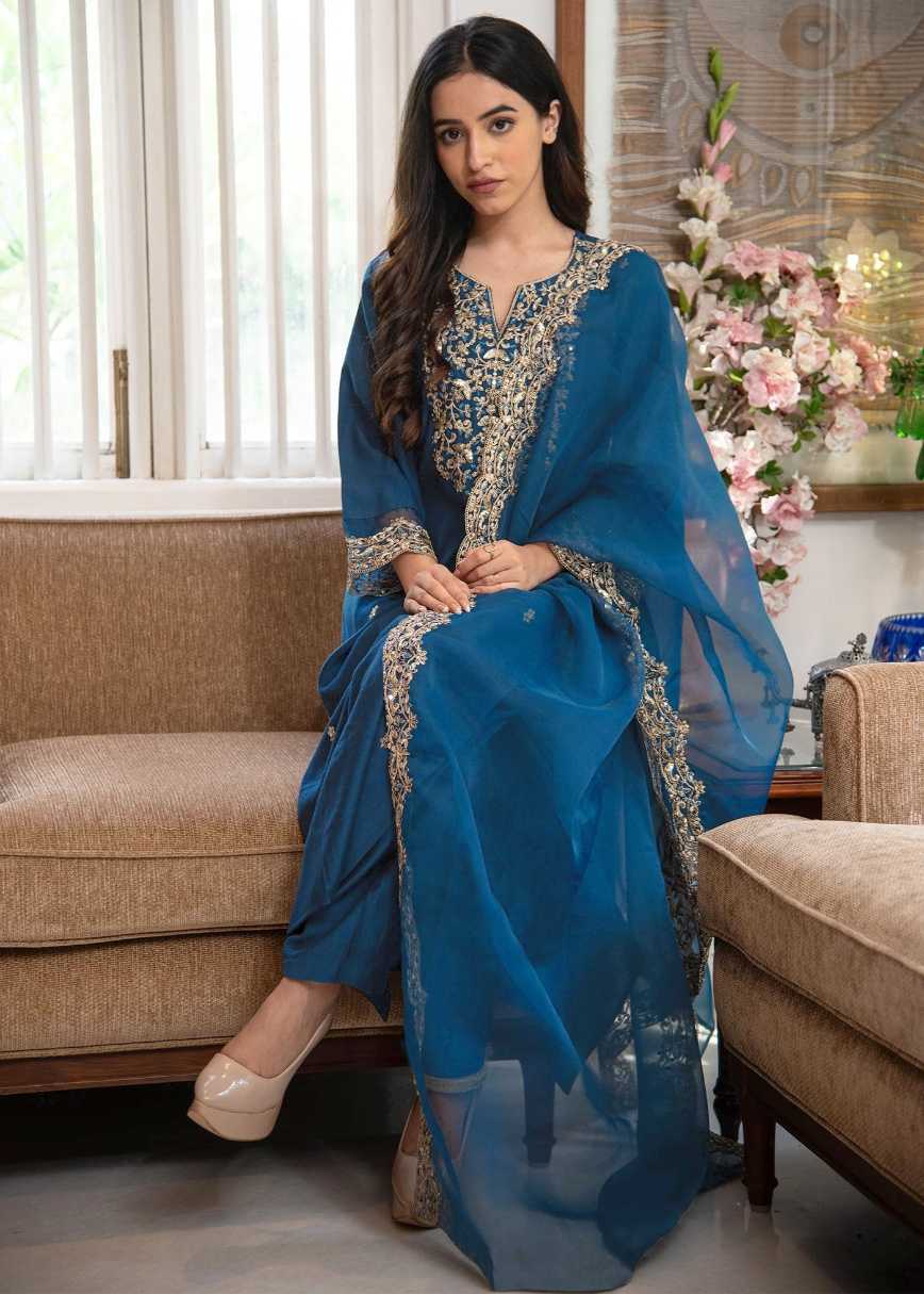 Ynf Silk KESH545 AASHIQUI Suits & Dresses Wholesale Designer Suits Silk Suits Embroidered Suits Manufacturer- Kapda Export