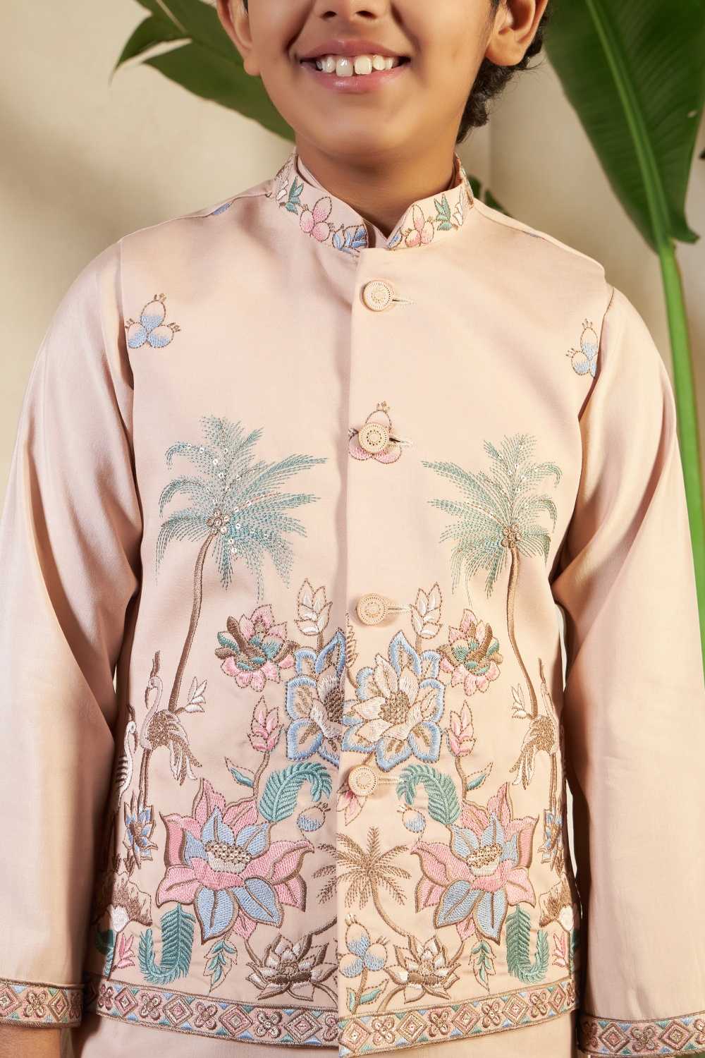 Ynf Silk RIN202 91051 LITTLE VIRAASAT Kids Wear Wholesale Boys Kurta Pyjama Kids Kurta Pajama Baby Boy Kurta Set Manufacturer- Kapda Export