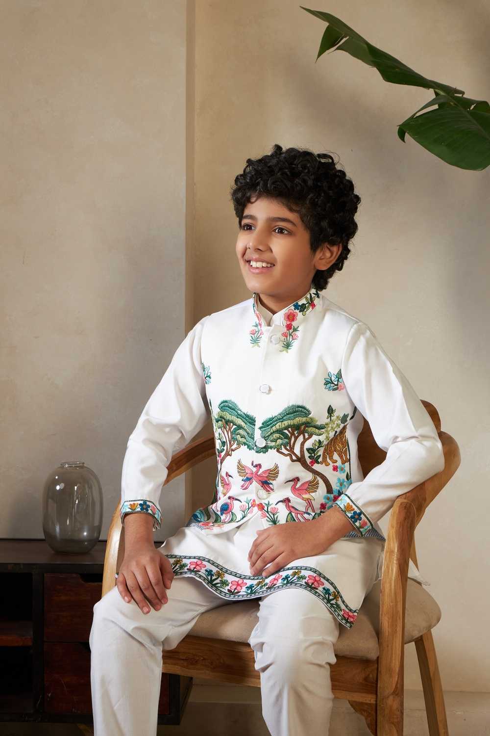 Ynf Silk RIN202 91061 ROYAL VANTARA Kids Wear Wholesale Boys Kurta Pyjama Kids Kurta Pajama Baby Boy Kurta Set Manufacturer- Kapda Export