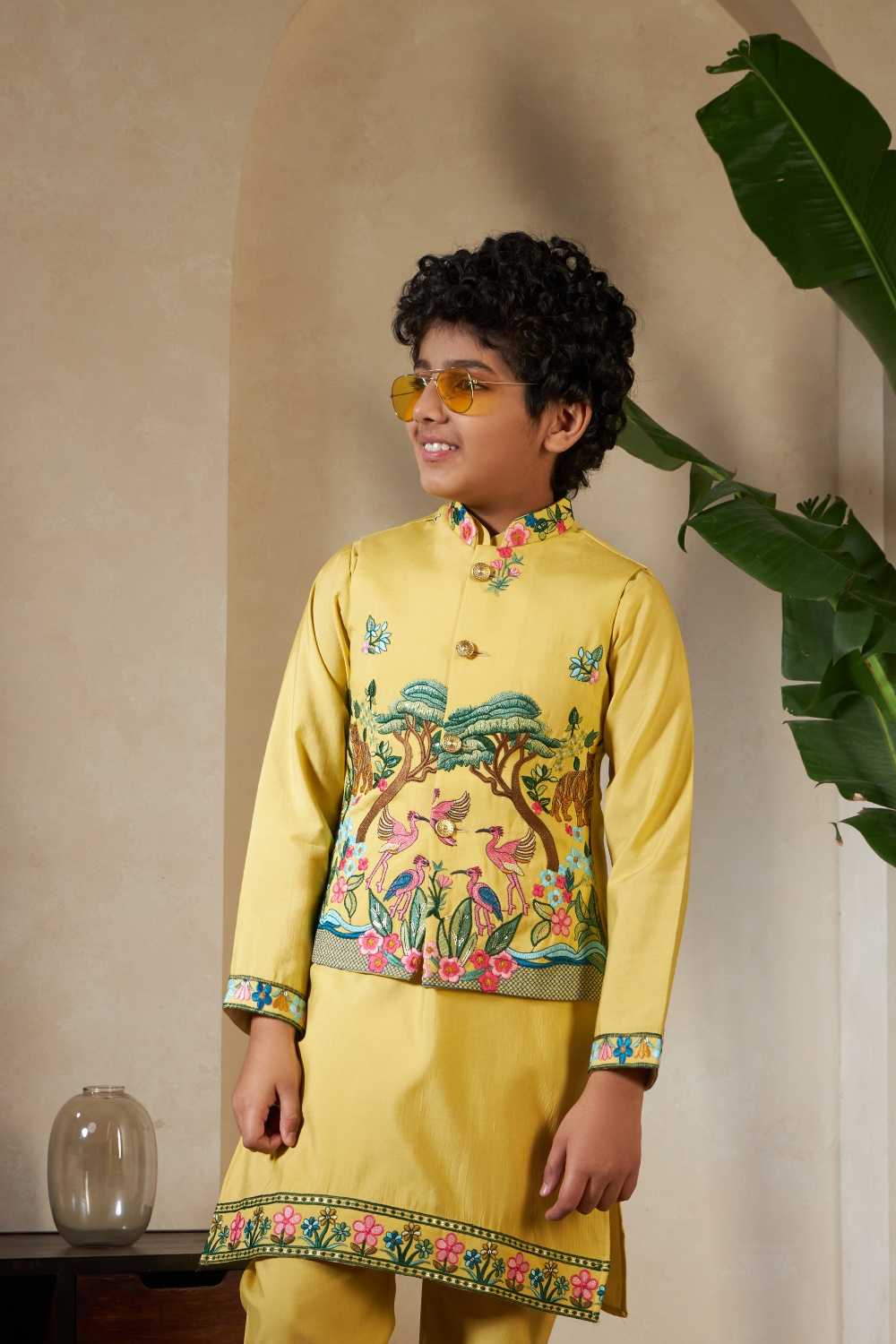 Ynf Silk RIN202 91061 ROYAL VANTARA Kids Wear Wholesale Boys Kurta Pyjama Kids Kurta Pajama Baby Boy Kurta Set Manufacturer- Kapda Export