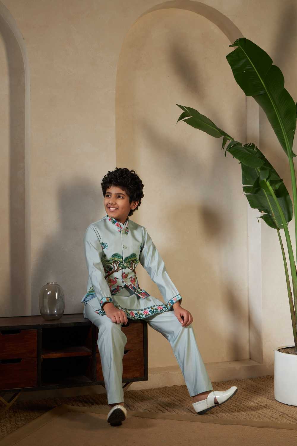 Ynf Silk RIN202 91061 ROYAL VANTARA Kids Wear Wholesale Boys Kurta Pyjama Kids Kurta Pajama Baby Boy Kurta Set Manufacturer- Kapda Export