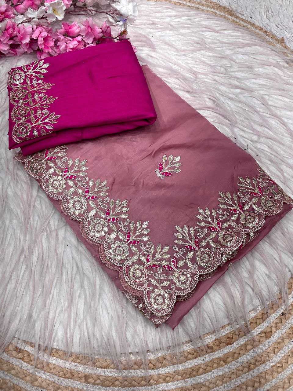 Ynf Silk RIN230 637 Sarees Wholesale Designer Sarees Embroidered Sarees Gota Work Saree Manufacturer- Kapda Export