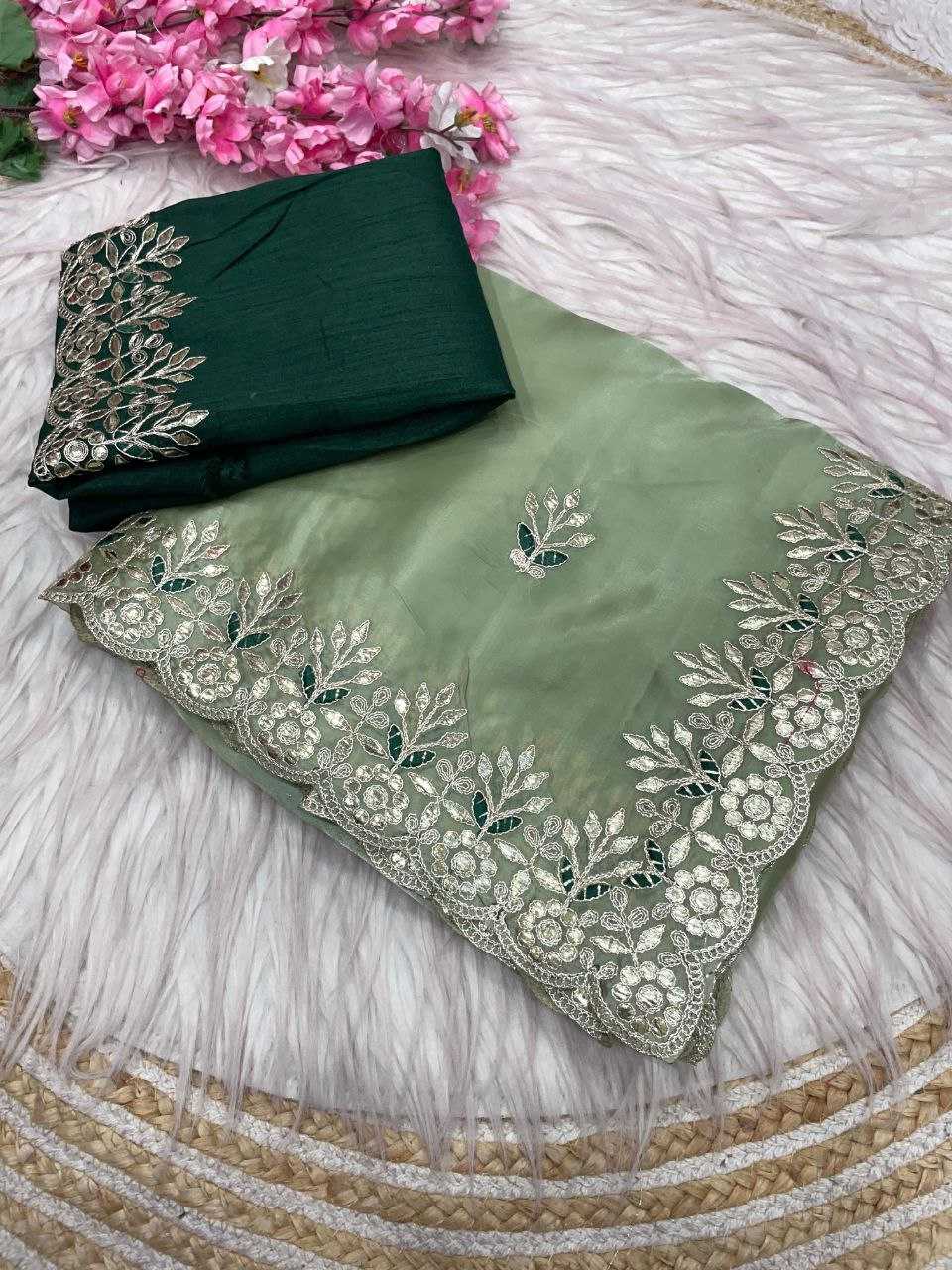 Ynf Silk RIN230 637 Sarees Wholesale Designer Sarees Embroidered Sarees Gota Work Saree Manufacturer- Kapda Export