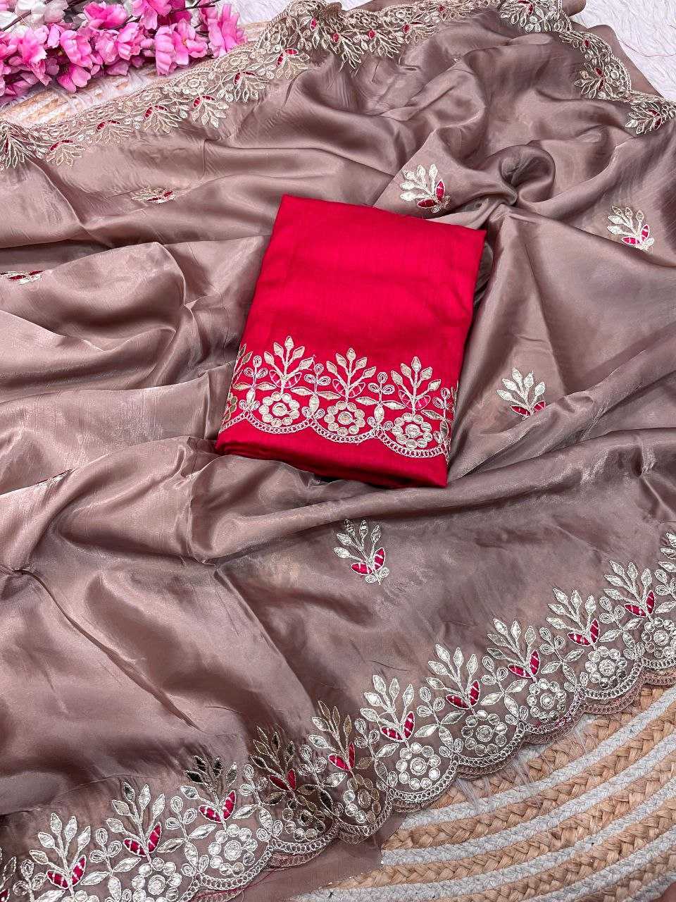 Ynf Silk RIN230 637 Sarees Wholesale Designer Sarees Embroidered Sarees Gota Work Saree Manufacturer- Kapda Export