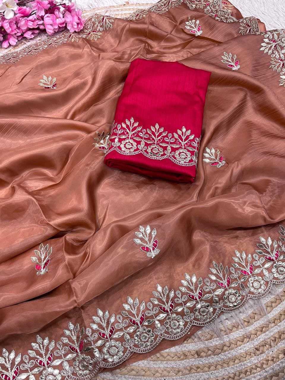 Ynf Silk RIN230 637 Sarees Wholesale Designer Sarees Embroidered Sarees Gota Work Saree Manufacturer- Kapda Export