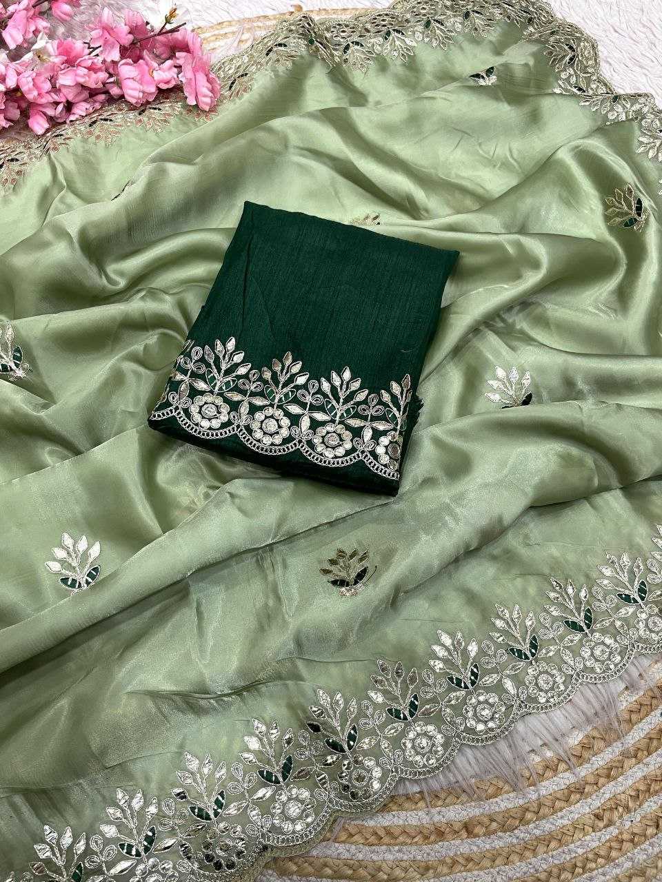 Ynf Silk RIN230 637 Sarees Wholesale Designer Sarees Embroidered Sarees Gota Work Saree Manufacturer- Kapda Export