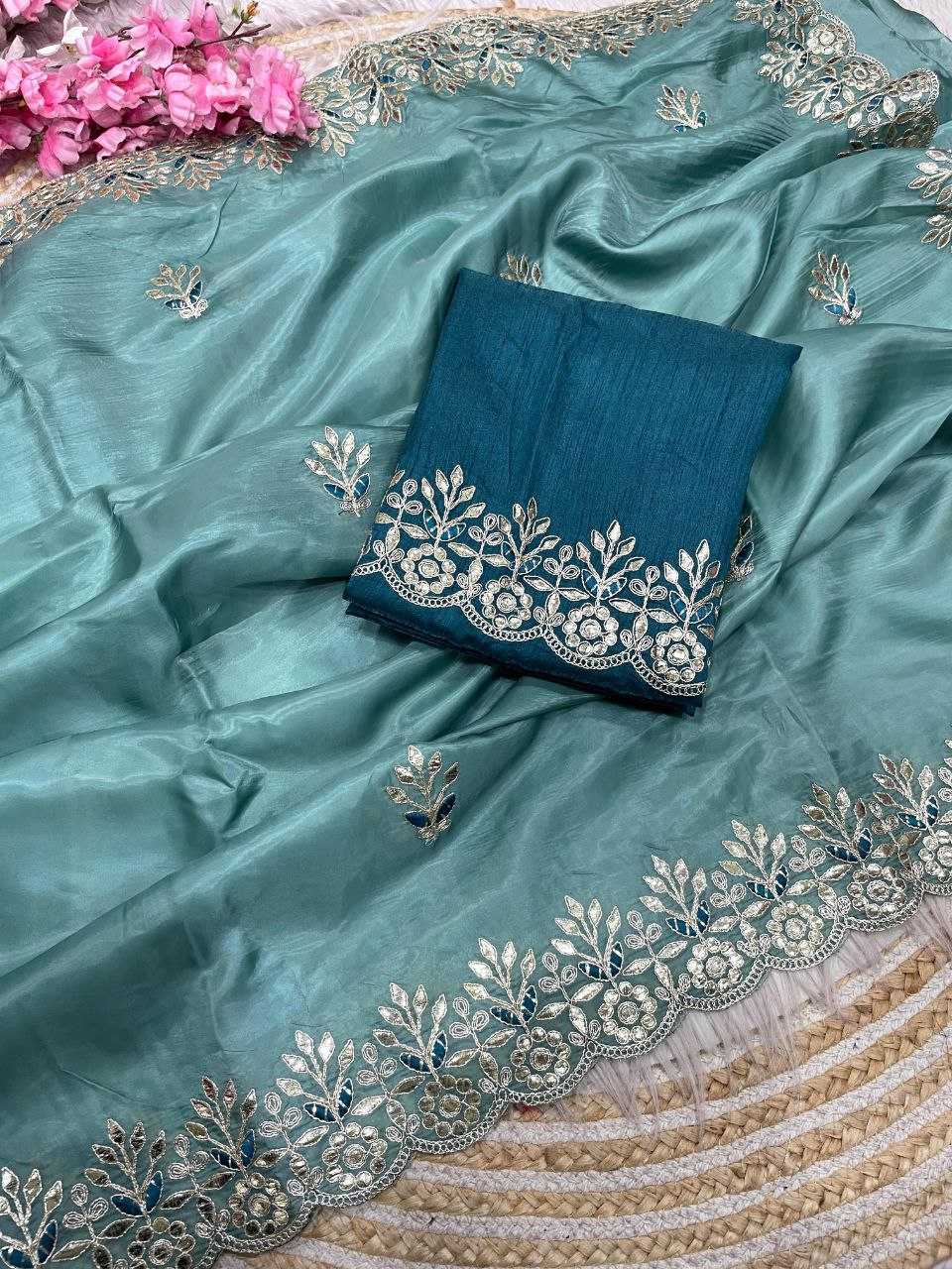 Ynf Silk RIN230 637 Sarees Wholesale Designer Sarees Embroidered Sarees Gota Work Saree Manufacturer- Kapda Export