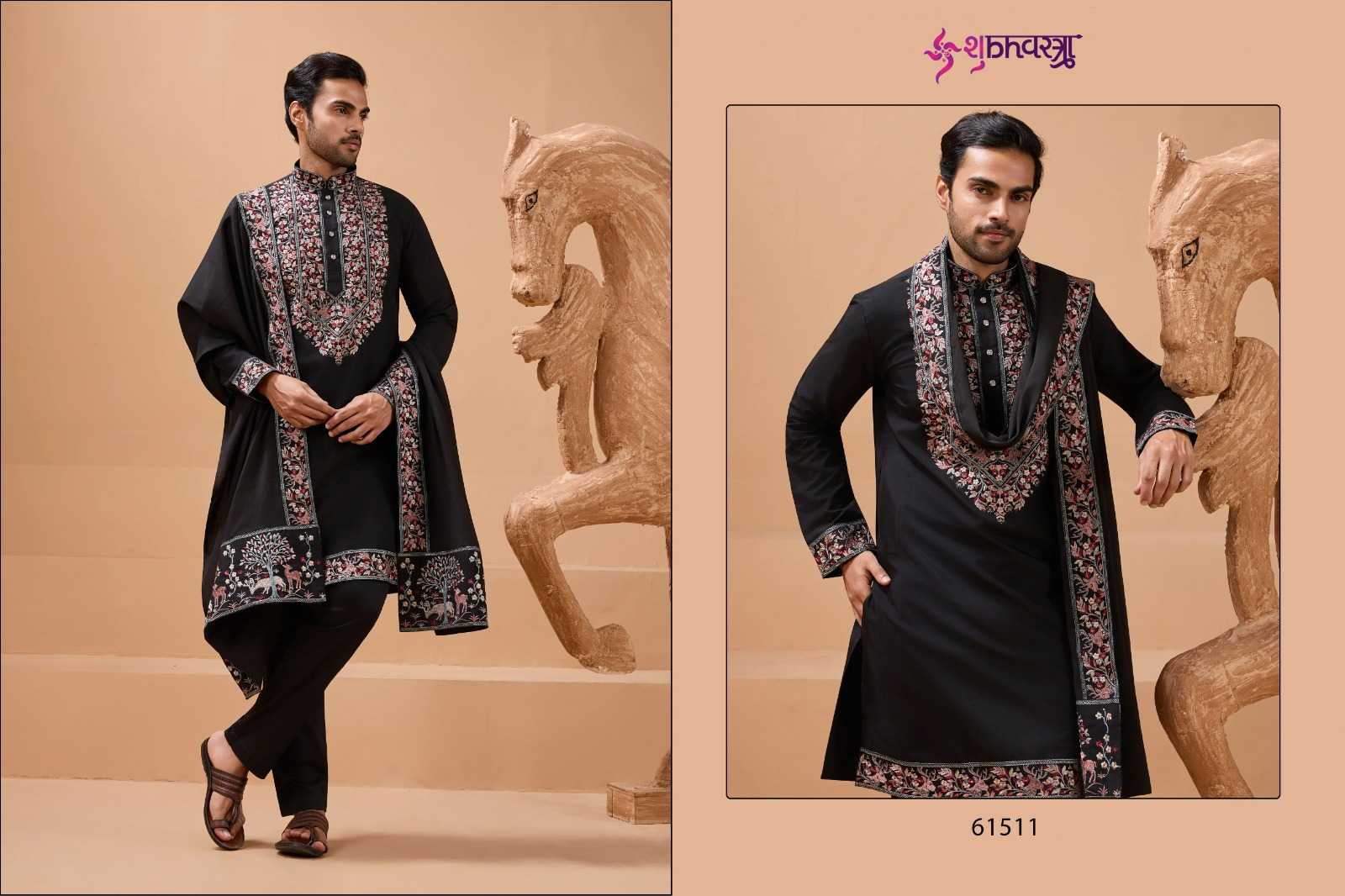 Ynf Silk Viscose KESH530 SHUBHVASTRA ROYAL 61511 Mens Wear Wholesale Mens Kurtas Mens Kurta Pyjama Men Wedding kurta Manufacturer- Kapda Export