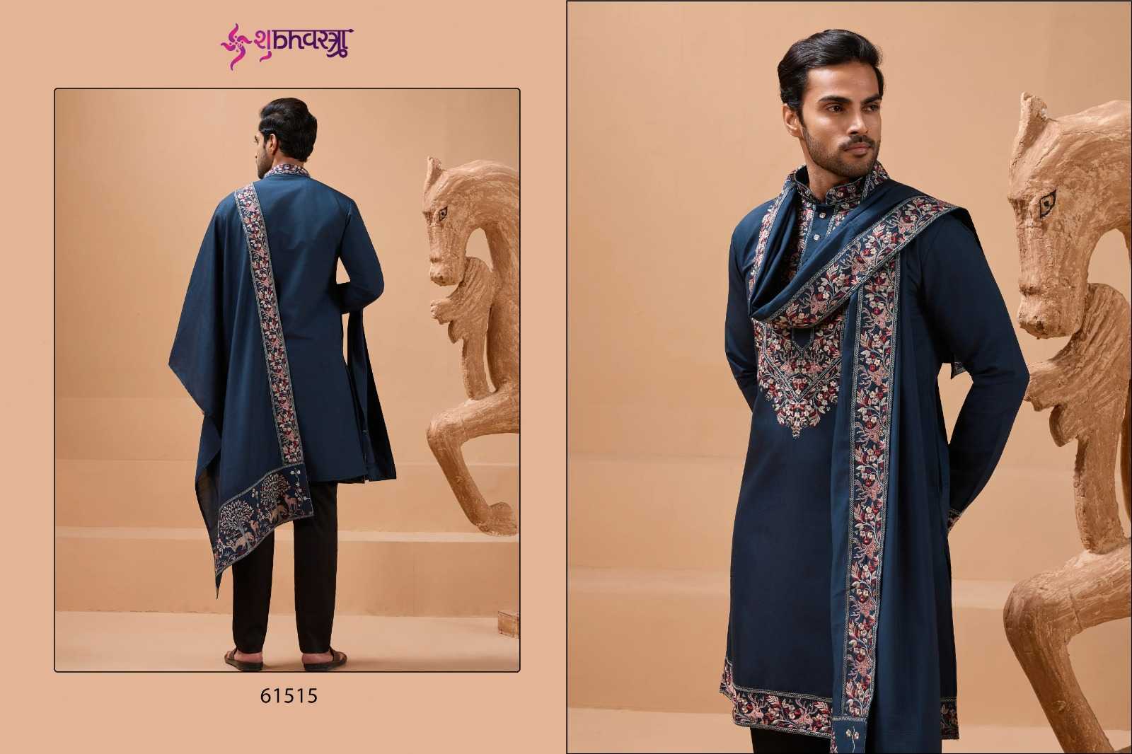 Ynf Silk Viscose KESH530 SHUBHVASTRA ROYAL 61511 Mens Wear Wholesale Mens Kurtas Mens Kurta Pyjama Men Wedding kurta Manufacturer- Kapda Export