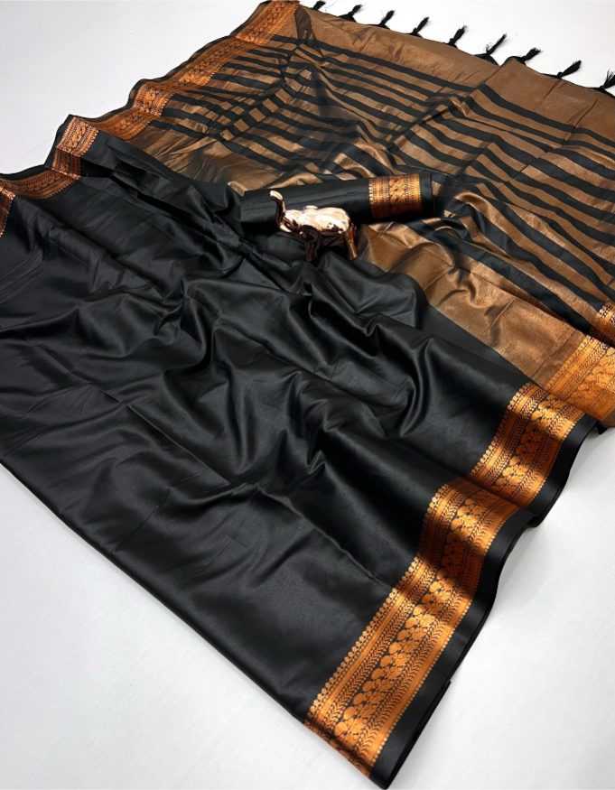 Ynf Silk Viscose KESH695 Satyam silk Sarees Silk Sarees Wholesale Designer Sarees Party Wear Sarees Black Sarees Manufacturer- Kapda Export