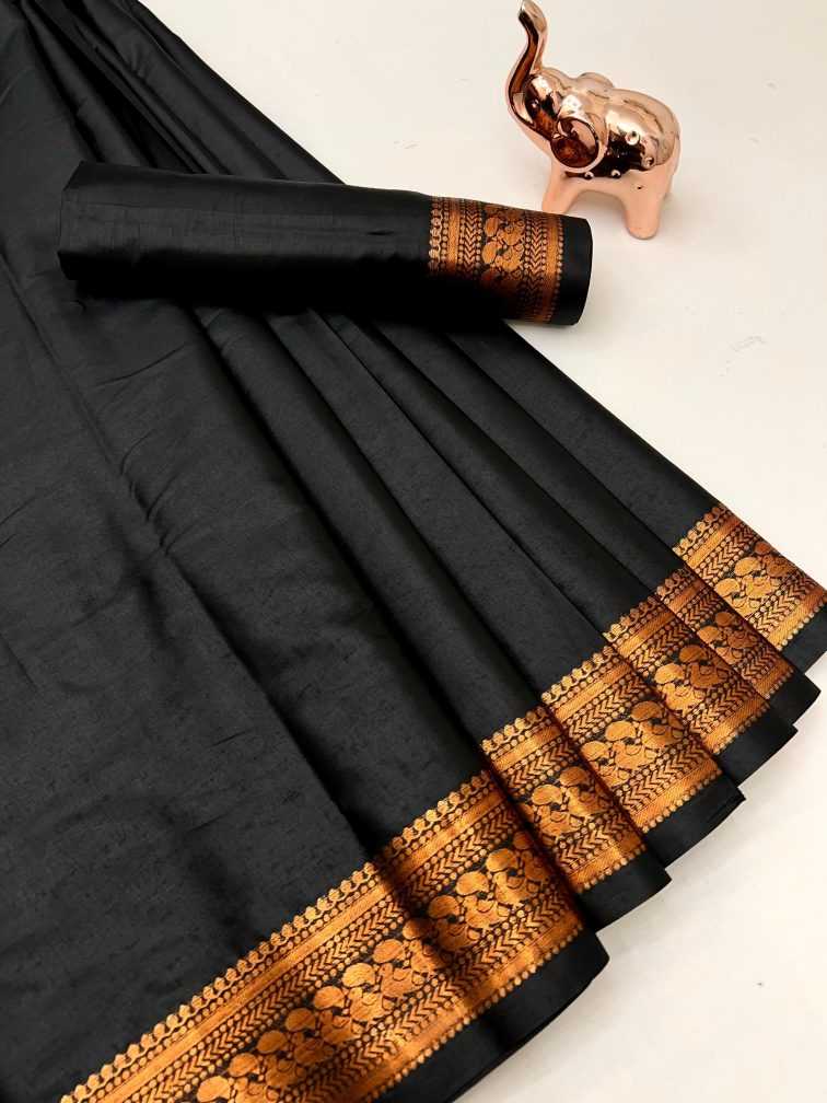 Ynf Silk Viscose KESH695 Satyam silk Sarees Silk Sarees Wholesale Designer Sarees Party Wear Sarees Black Sarees Manufacturer- Kapda Export
