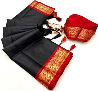 Ynf Silk Viscose KESH695 Satyam silk Sarees Silk Sarees Wholesale Designer Sarees Party Wear Sarees Black Sarees Manufacturer- Kapda Export