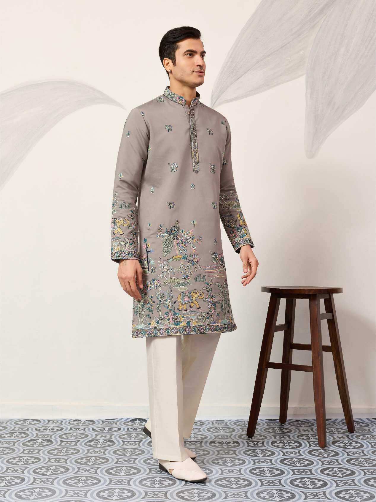 Ynf Silk Viscose RIN202 SHUBHVASTRA COUTURE 61601 Mens Wear Wholesale Mens Kurtas Mens Kurta Pyjama Men Wedding kurta Manufacturer- Kapda Export