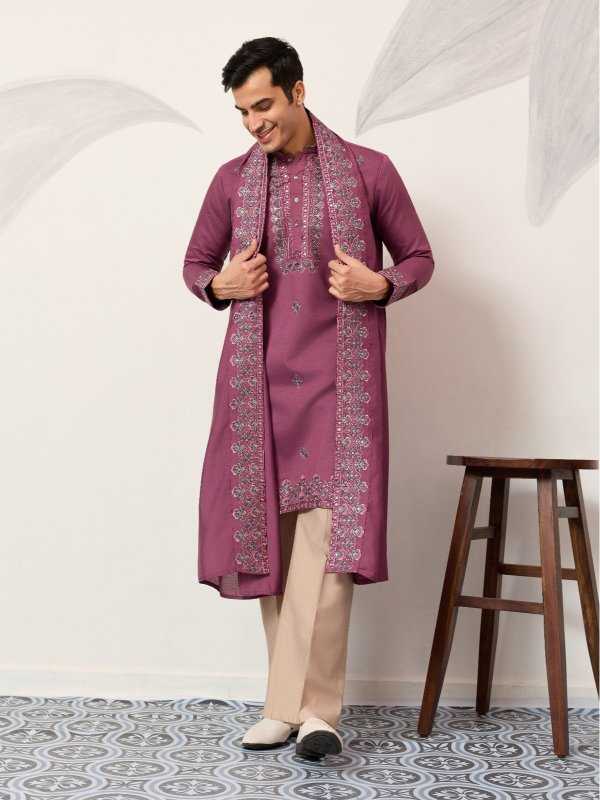 Ynf Silk Viscose RIN202 SHUBHVASTRA ETHNIC 21071 Mens Wear Wholesale Mens Kurtas Men Kurta Pajama Men Wedding kurta Manufacturer- Kapda Export
