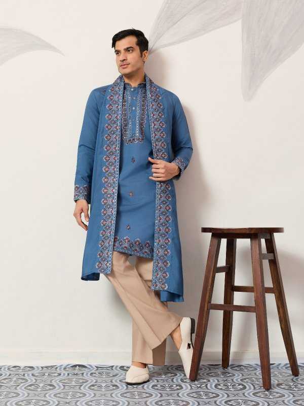 Ynf Silk Viscose RIN202 SHUBHVASTRA ETHNIC 21071 Mens Wear Wholesale Mens Kurtas Men Kurta Pajama Men Wedding kurta Manufacturer- Kapda Export