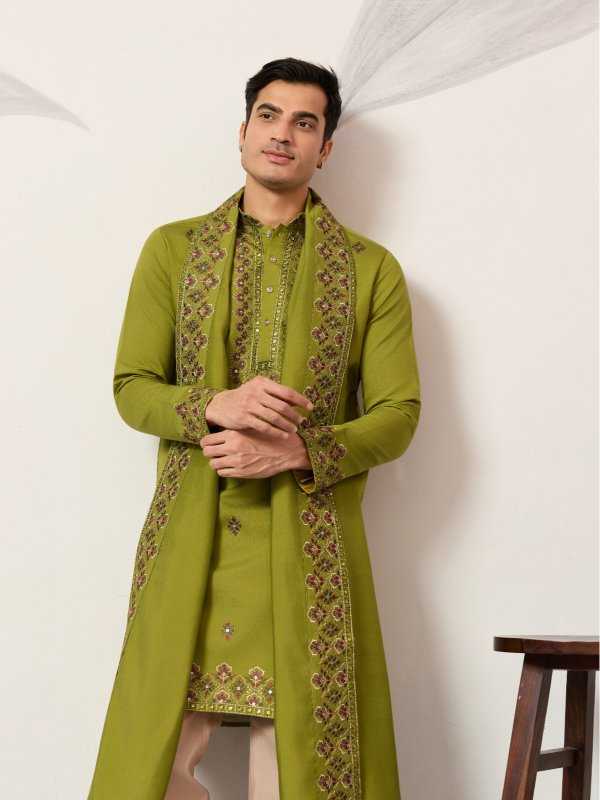 Ynf Silk Viscose RIN202 SHUBHVASTRA ETHNIC 21071 Mens Wear Wholesale Mens Kurtas Men Kurta Pajama Men Wedding kurta Manufacturer- Kapda Export