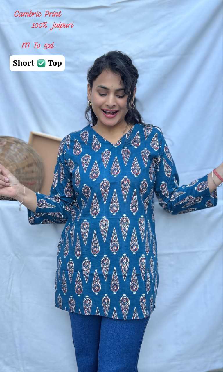 Ynf Soft Cotton KESH594 CAMBRIC Kurti Wholesale Casual Kurtis Festive Kurtis Short Kurtis Manufacturer- Kapda Export