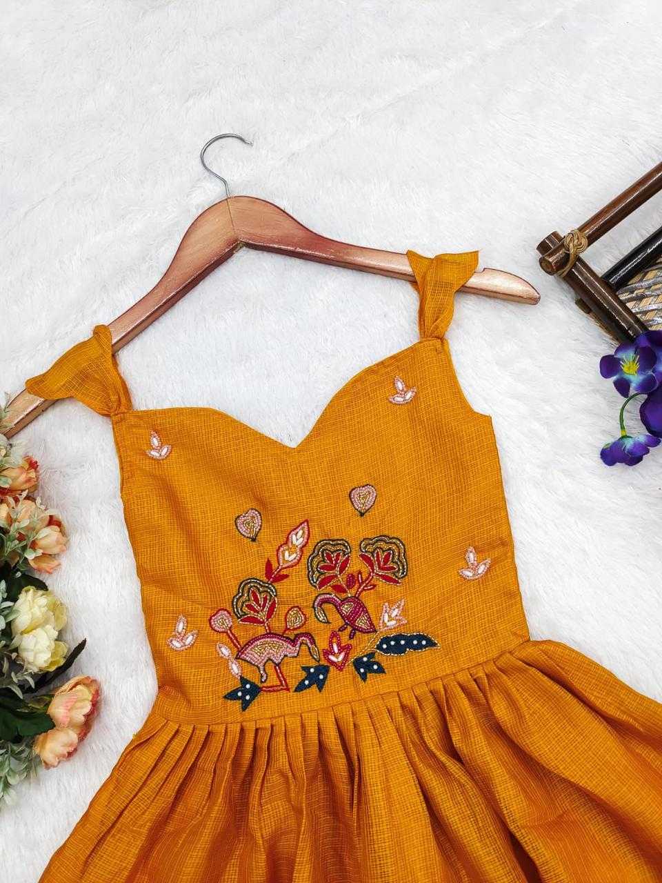 Ynf Soft Dola RIN235 OTIS Kids Wear Wholesale Kids Gown Kids Designer Frock Kids Party Wear Ethnic Manufacturer- Kapda Export