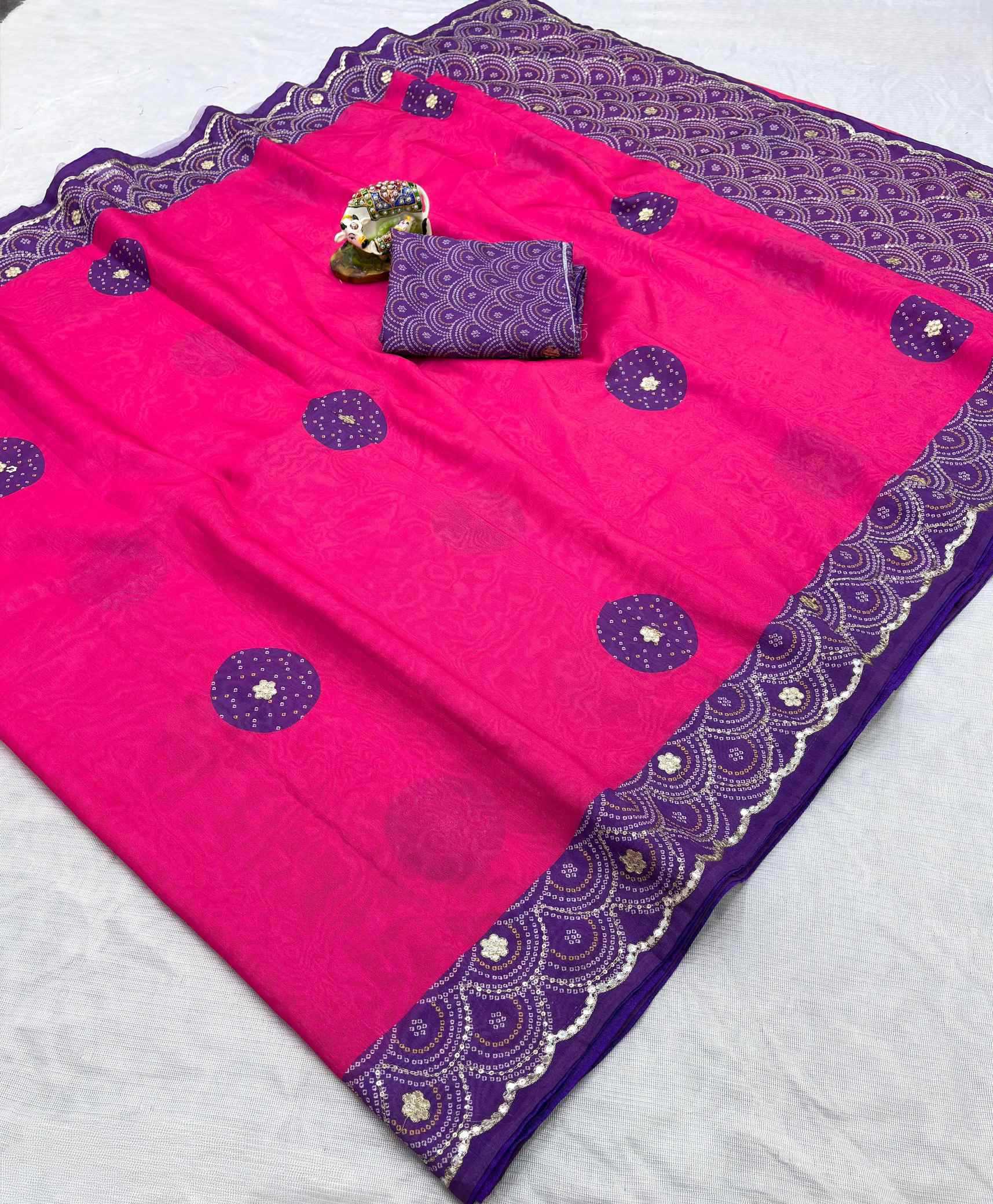 Ynf Soft Silk KESH649 SAYAR Sarees Wholesale Sequins Work Saree Gota Work Saree Festive Sarees Manufacturer- Kapda Export