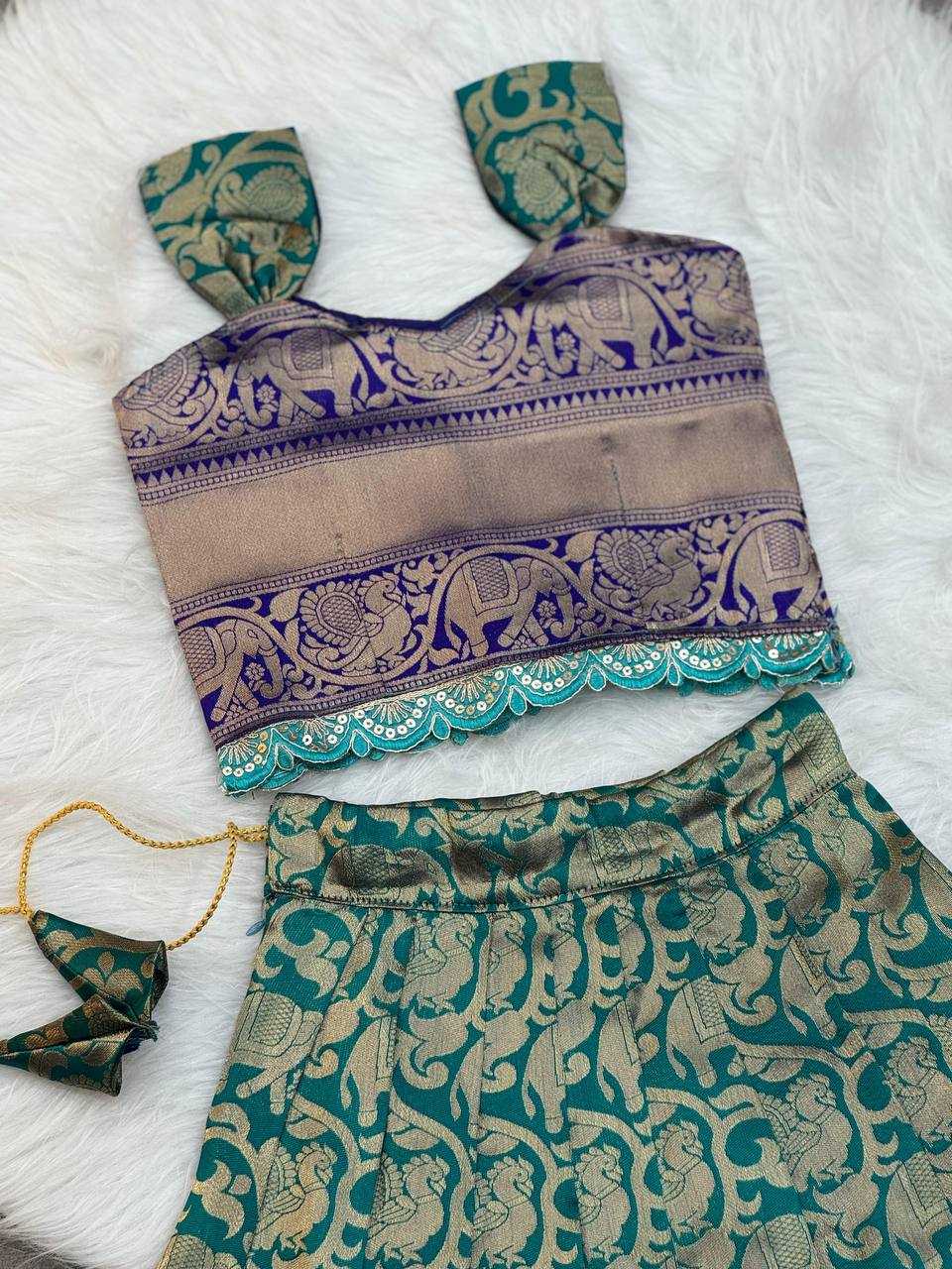 Ynf Soft Silk KESH709 06 Kids Wear Wholesale Kids Co-ord Set Kids Lehenga Choli Kids Festive Wear Manufacturer- Kapda Export