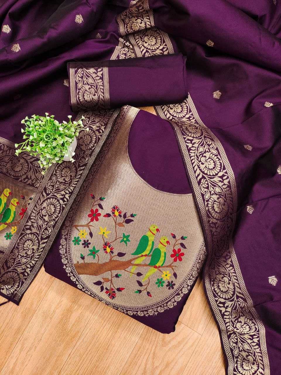 Ynf Soft Silk KESH714 003 Suits & Dresses Wholesale Unstitched Suits Wedding Suits Designer Suits Manufacturer- Kapda Export