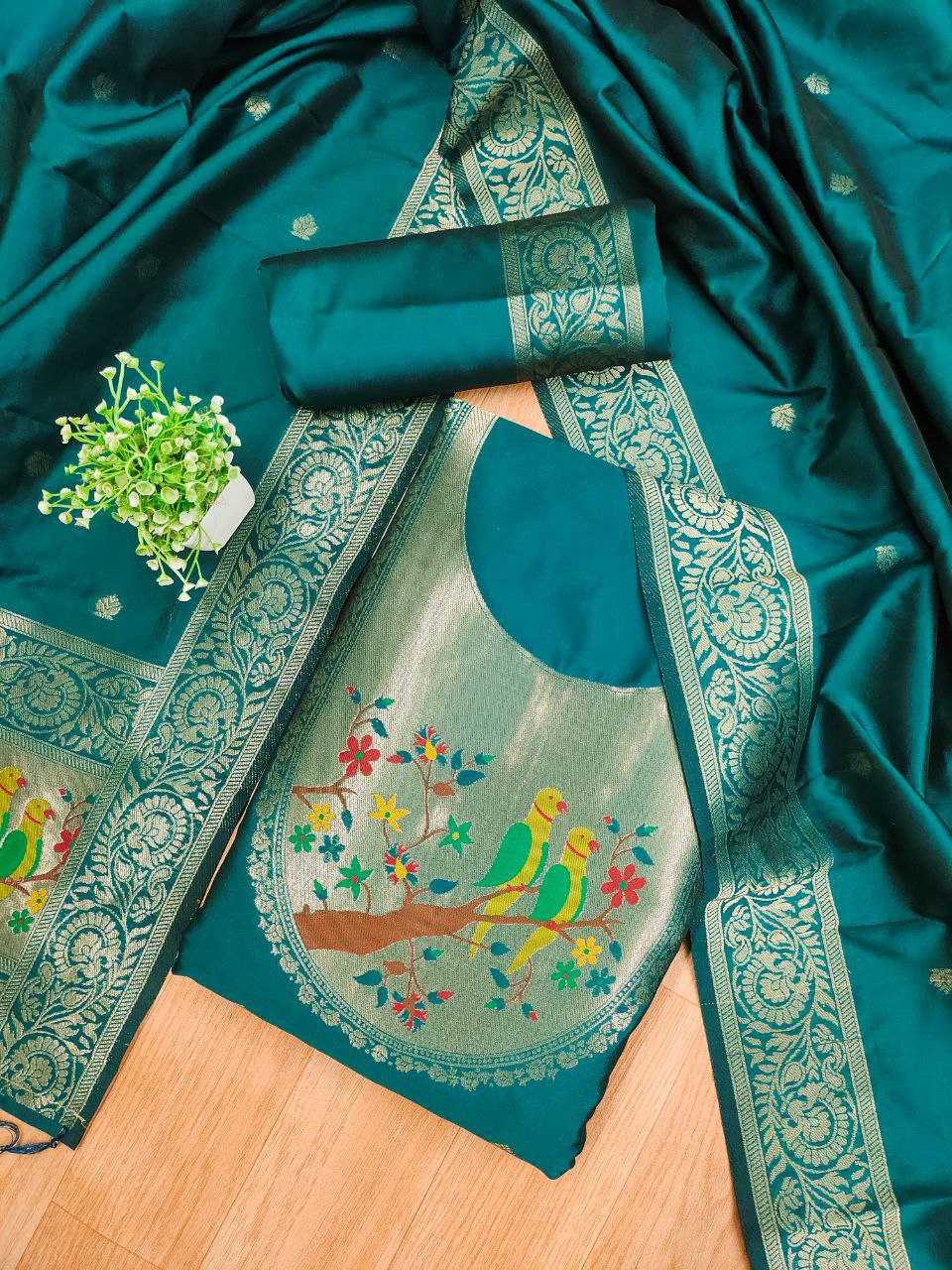 Ynf Soft Silk KESH714 003 Suits & Dresses Wholesale Unstitched Suits Wedding Suits Designer Suits Manufacturer- Kapda Export