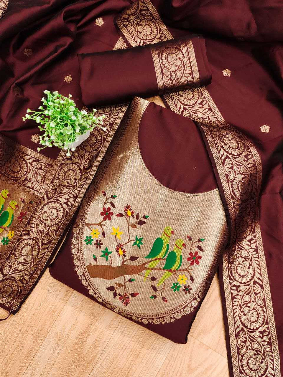 Ynf Soft Silk KESH714 003 Suits & Dresses Wholesale Unstitched Suits Wedding Suits Designer Suits Manufacturer- Kapda Export