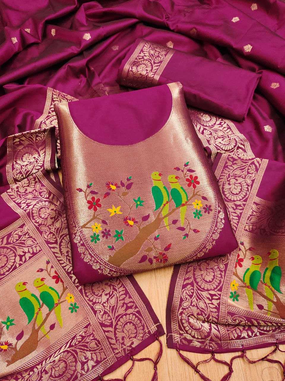 Ynf Soft Silk KESH714 003 Suits & Dresses Wholesale Unstitched Suits Wedding Suits Designer Suits Manufacturer- Kapda Export