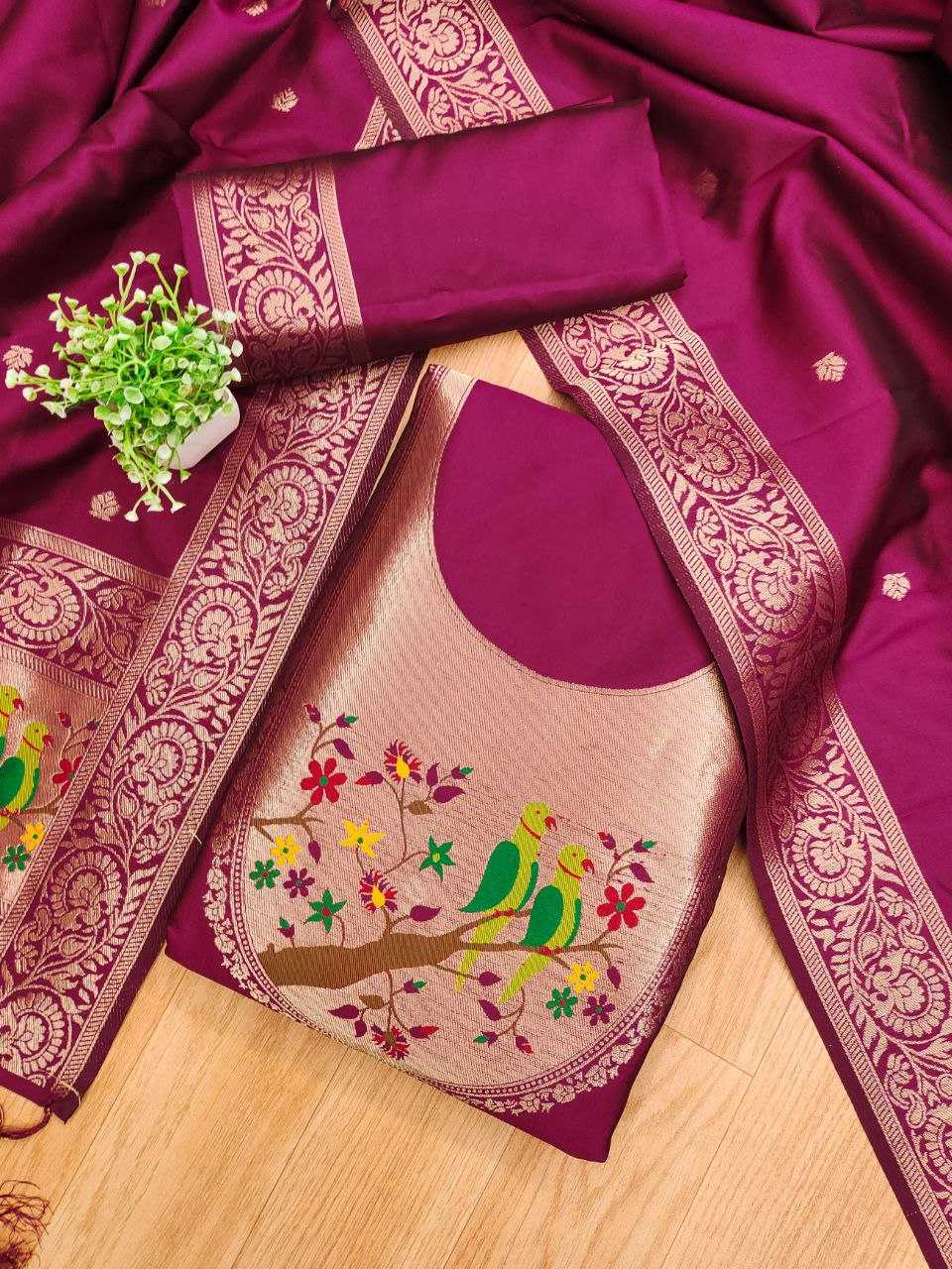 Ynf Soft Silk KESH714 003 Suits & Dresses Wholesale Unstitched Suits Wedding Suits Designer Suits Manufacturer- Kapda Export