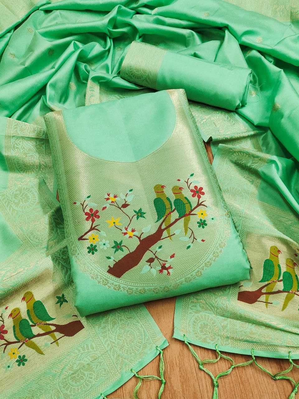 Ynf Soft Silk KESH714 003 Suits & Dresses Wholesale Unstitched Suits Wedding Suits Designer Suits Manufacturer- Kapda Export