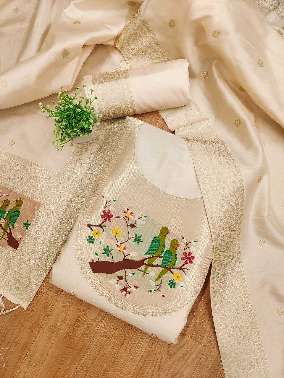 Ynf Soft Silk KESH714 003 Suits & Dresses Wholesale Unstitched Suits Wedding Suits Designer Suits Manufacturer- Kapda Export