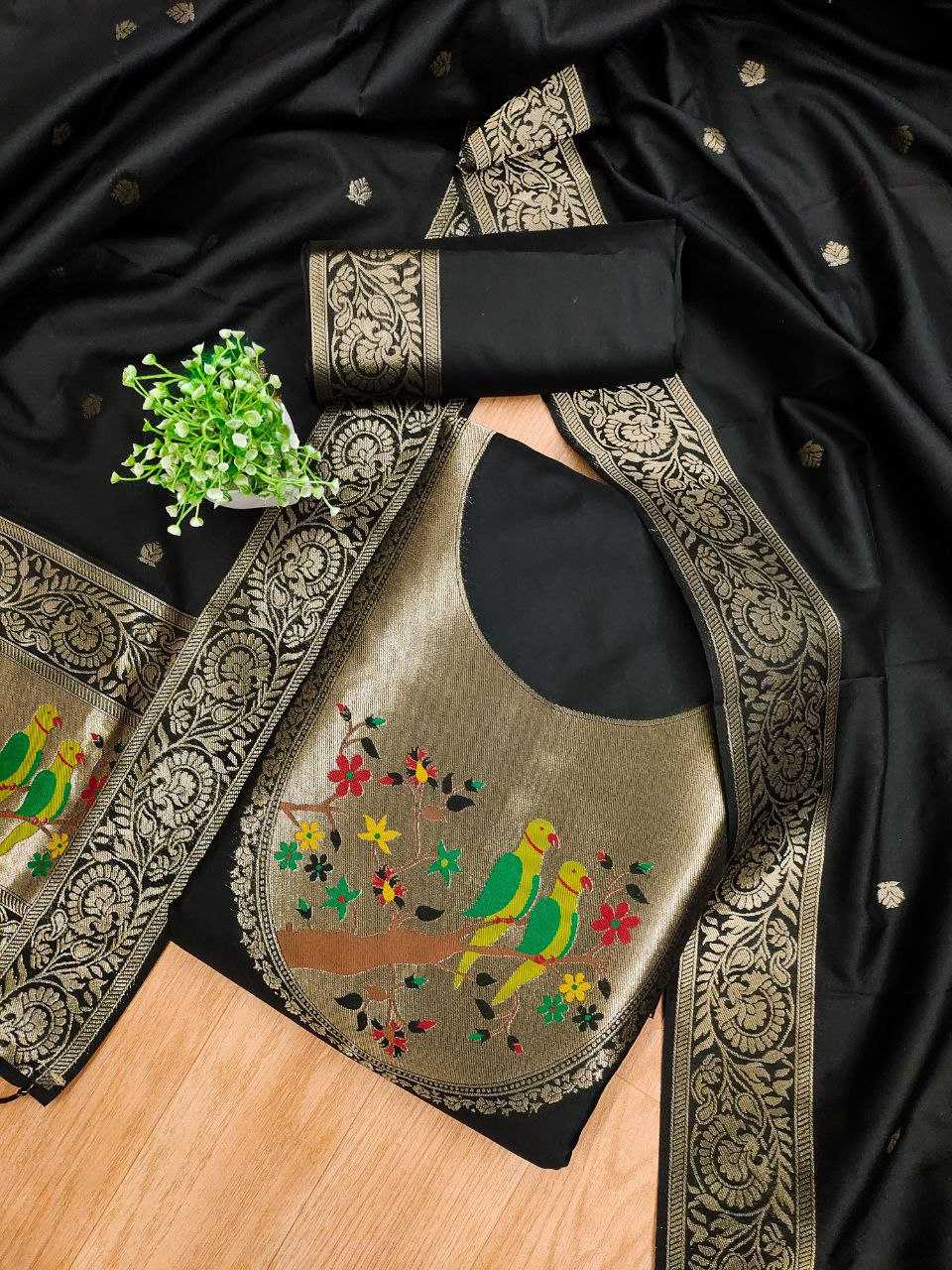 Ynf Soft Silk KESH714 003 Suits & Dresses Wholesale Unstitched Suits Wedding Suits Designer Suits Manufacturer- Kapda Export